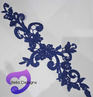 ROYAL BLUE - Lace Applique Motif - Venise Lace (Sizeable)
