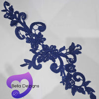 ROYAL BLUE - Lace Applique Motif - Venise Lace (Sizeable)