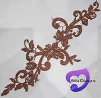 RUST RED - Lace Applique Motif - Venise Lace (Sizeable)
