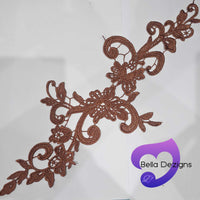 RUST RED - Lace Applique Motif - Venise Lace (Sizeable)