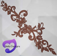 RUST RED - Lace Applique Motif - Venise Lace (Sizeable)
