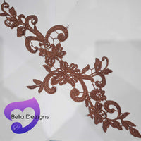 RUST RED - Lace Applique Motif - Venise Lace (Sizeable)