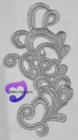 SILVER - Lace Applique Motif - Venise Lace (Funny Patches)
