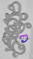 SILVER - Lace Applique Motif - Venise Lace (Funny Patches)
