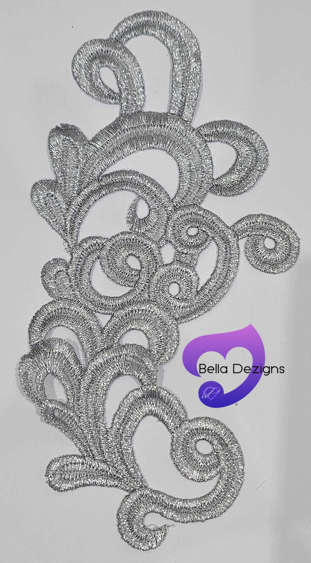 SILVER - Lace Applique Motif - Venise Lace (Funny Patches)