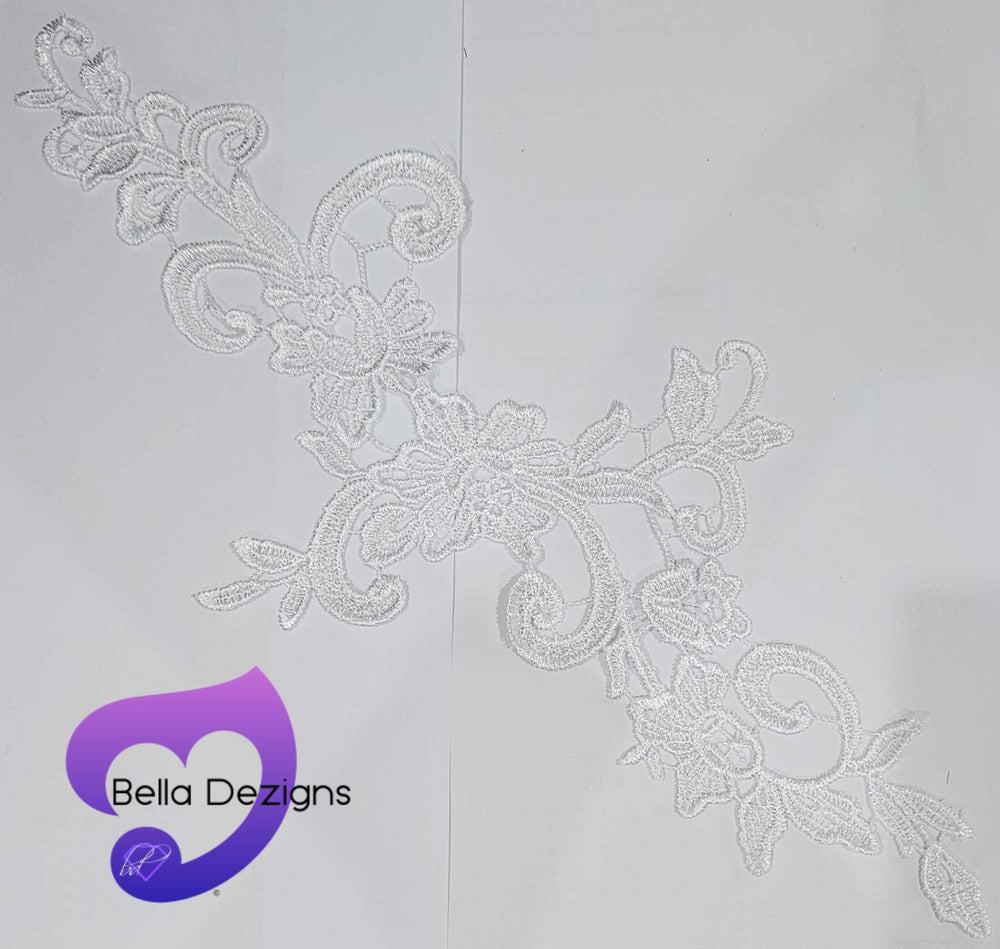 WHITE - Lace Applique Motif - Venise Lace (Sizeable)