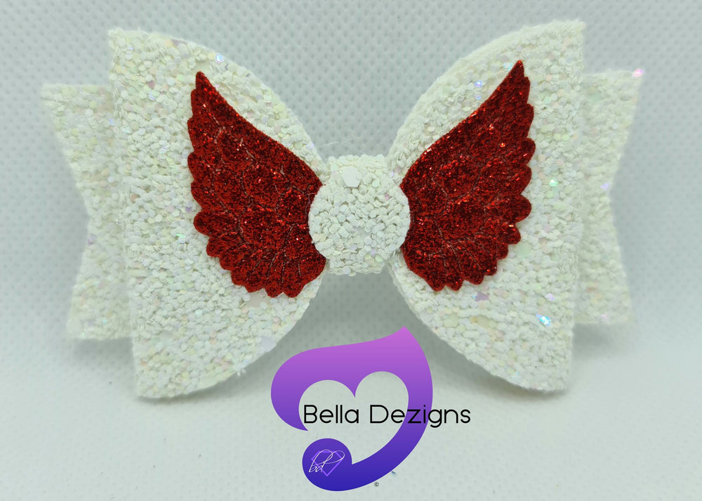 Hair Bows - Glitter (Angel Wings)