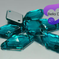 GREEN ZIRCON - 15x9mm Acrylic Diamond Flatback Rhinestone