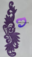 PURPLE - Lace Applique Motif - Venise Lace (Leaves)
