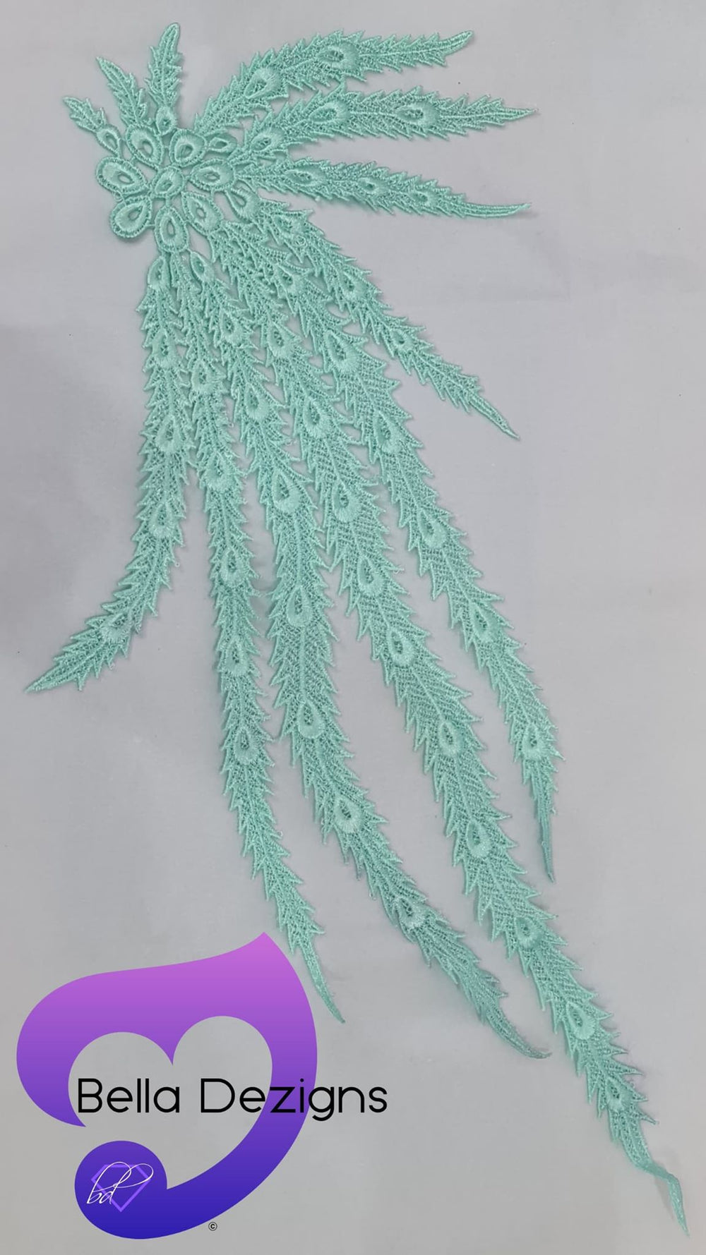 MINT GREEN - Lace Applique Motif - Venise Lace (Peacock)