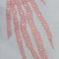 LIGHT PINK - Lace Applique Motif - Venise Lace (Peacock)