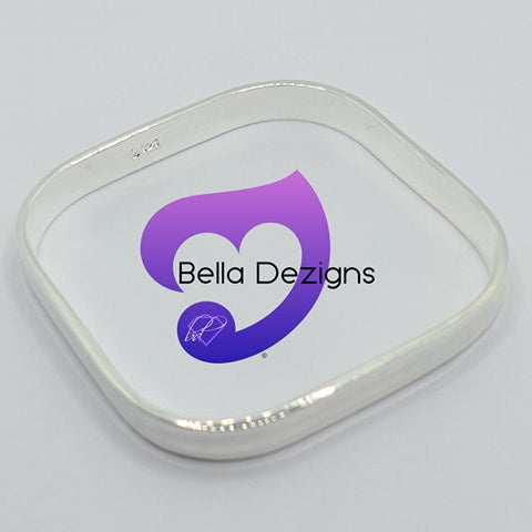 Bracelets - 925 Sterling Silver Plated Square Bangle