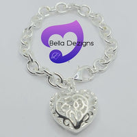 Bracelets - 925 Sterling Silver Plated Heart Bracelet