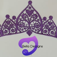 PURPLE - Lace Applique Motifs - Crowns
