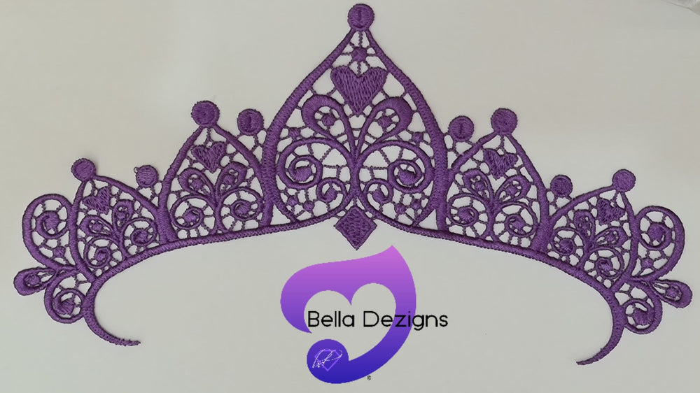 PURPLE - Lace Applique Motifs - Crowns