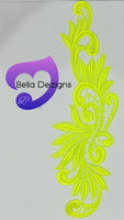 FLUORO YELLOW - Lace Applique Motif - Venise Lace (Leaves)

