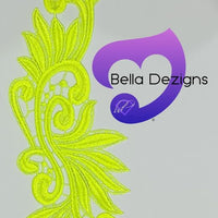 FLUORO YELLOW - Lace Applique Motif - Venise Lace (Leaves)