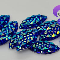 SAPPHIRE AB - 15x7mm Horse Eye Flatback Gem Rhinestone