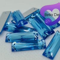 AQUAMARINE - 21x7mm Acrylic Rectangle Flatback Rhinestone