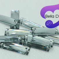 BLACK DIAMOND - 21x7mm Acrylic Rectangle Flatback Rhinestone