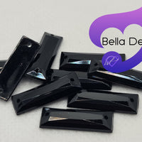 JET BLACK - 21x7mm Acrylic Rectangle Flatback Rhinestone