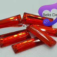 LIGHT SIAM - 21x7mm Acrylic Rectangle Flatback Rhinestone