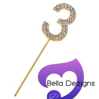 CAKE TOPPER - Rhinestone Numbers