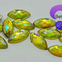 CITRINE AB - 8x4mm Acrylic Horse Eye Flatback Rhinestone