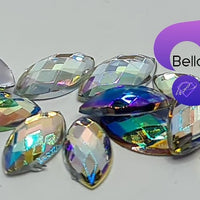 CLEAR AB - 8x4mm Acrylic Horse Eye Flatback Rhinestone