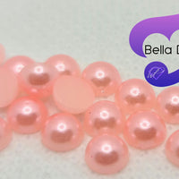 LIGHT ROSE - Acrylic Half Round Flatback Pearl (5mm or 6mm)