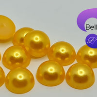 GOLDEN ORANGE - Acrylic Half Round Flatback Pearl (6mm)