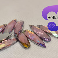 LIGHT ROSE AB - 28x8mm Acrylic Tear Drop Flatback Rhinestone