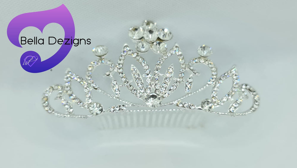 Diamante Hair Comb - Single Flower