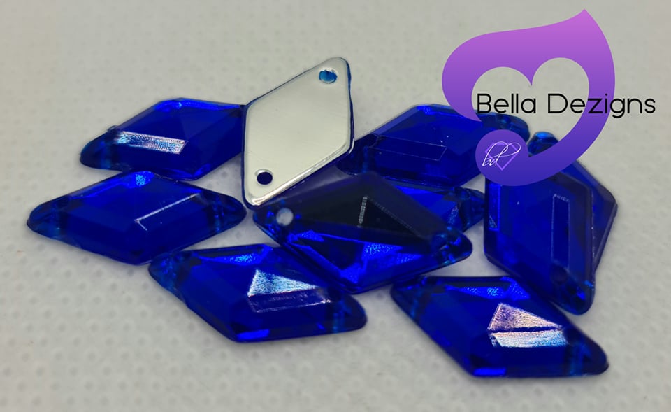 SAPPHIRE - 15x9mm Acrylic Diamond Flatback Rhinestone