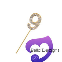 CAKE TOPPER - Rhinestone Numbers