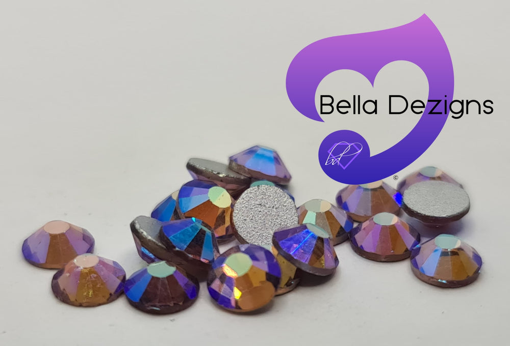 AMETHYST AB - Non Hotfix Flatback Round Crystal Rhinestone