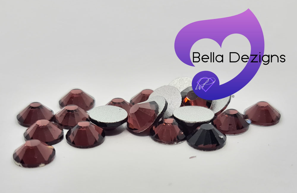 AMETHYST - Non Hotfix Flatback Round Crystal Rhinestone