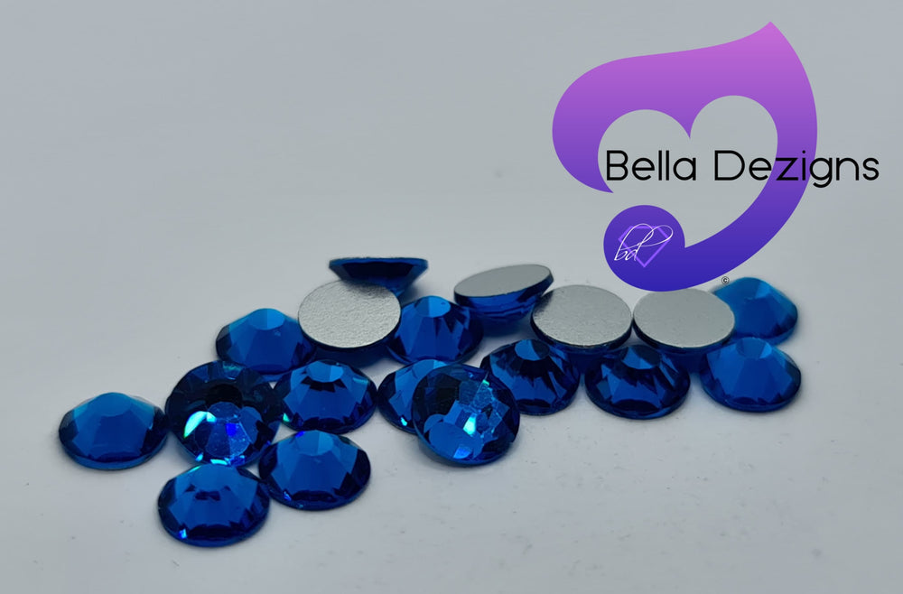 CAPRI BLUE - Non Hotfix Flatback Crystal Rhinestones