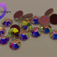 CRYSTAL AB PINK FOIL BACK - Non Hotfix Flatback Crystal Rhinestones