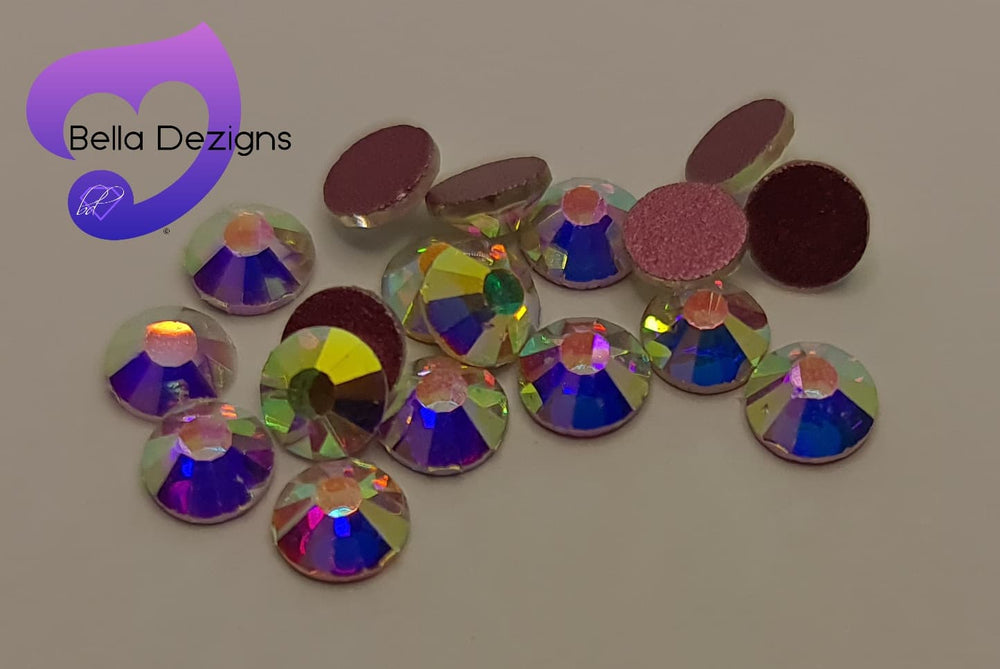 CRYSTAL AB PINK FOIL BACK - Non Hotfix Flatback Crystal Rhinestones
