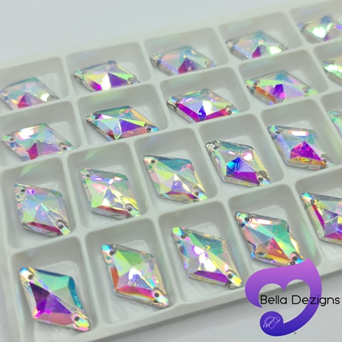 CLEAR AB (RHOMBUS) - Non Hotfix Flatback Crystal Rhinestones