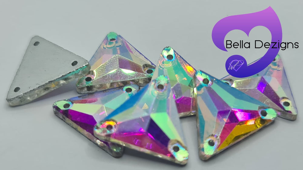 CLEAR AB (TRIANGLE) - Non Hotfix Flatback Crystal Rhinestones