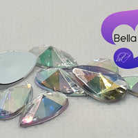 CLEAR AB - 13x8mm Acrylic Tear Drop Flatback Rhinestone
