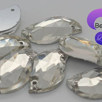 CRYSTAL CLEAR (LEAF) - Non Hotfix Flatback Crystal Rhinestones
