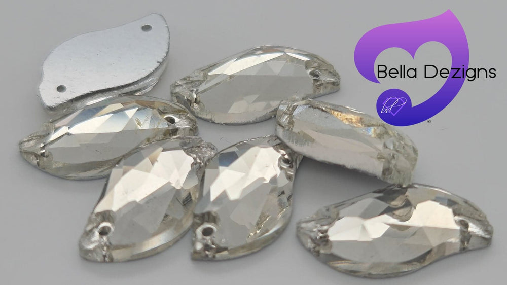 CRYSTAL CLEAR (LEAF) - Non Hotfix Flatback Crystal Rhinestones