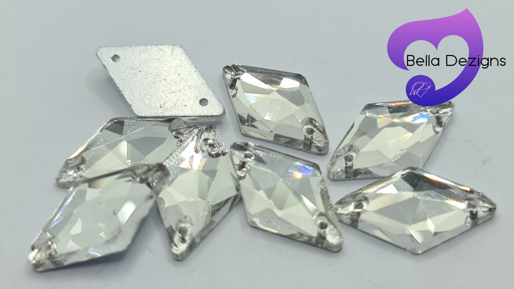 CRYSTAL CLEAR (RHOMBUS) - Non Hotfix Flatback Crystal Rhinestones