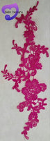 HOT PINK - Lace Applique Motif - Venise Lace (Flower)