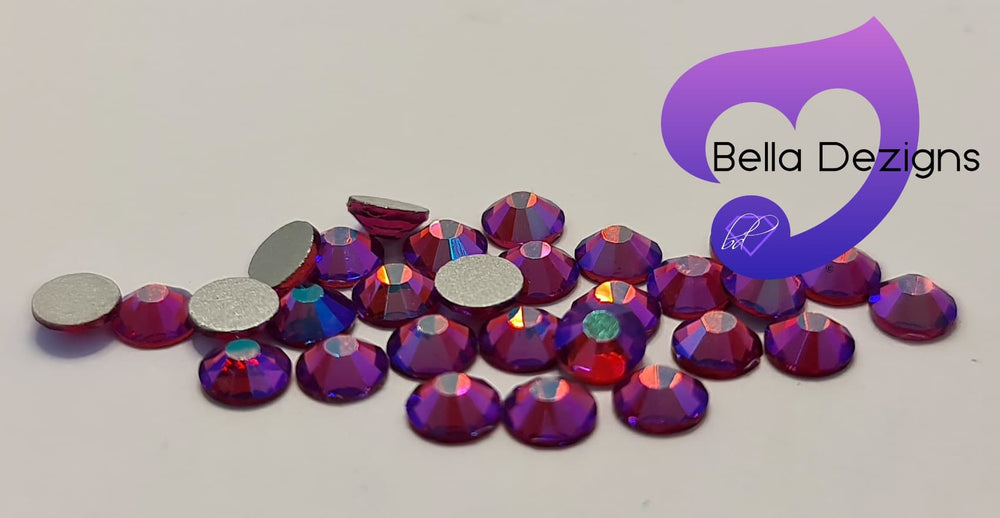 FUCHSIA AB - Non Hotfix Flatback Crystal Rhinestones