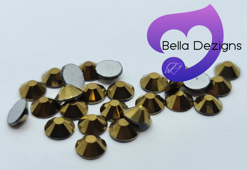 GOLD HEMITITE - Non Hotfix Flatback Crystal Rhinestones
