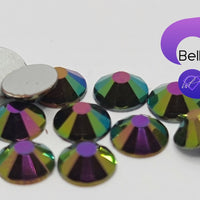 GREEN METAL - Non Hotfix Flatback Crystal Rhinestones